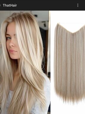 22” That Hair Blonde Invisible Wire Hair Extensions - Natural Light Blonde